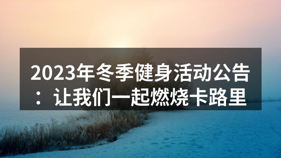 冬季健身活动宣传海报